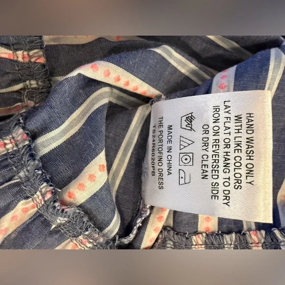 The Shirt by Rochelle Behrens Blue and Pink Striped Ruffle Tiered Mini Dress - Picture 6 of 10